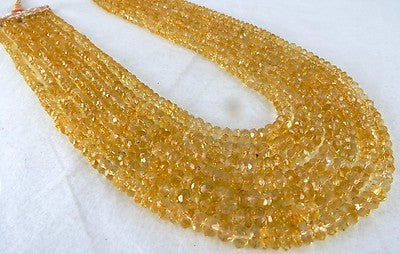 Certified Natural Citrine Faceted Round Beads Necklace 1011 Ct Fashion Jewelry