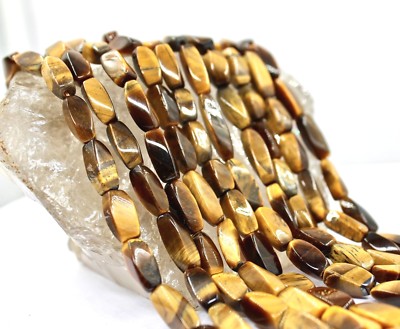 Natural Tiger Eye Beads 679 Ct Long 5 Line Gemstone Ladies Necklace