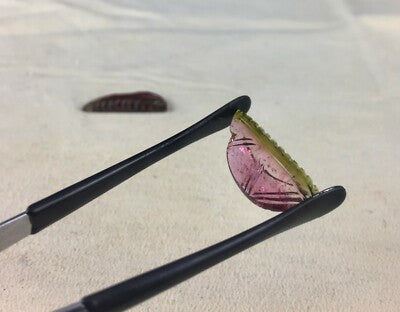 Natural Bi-color Tourmaline Leaves 11.58ct Gemstone Earrings Designing