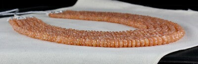 Natural Orange Quartz 940 Ct Beaded Necklace Carved Flower Gemstone Strings