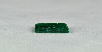 Natural Emerald 3.64 Ct Rectangle Carved Gemstone For Ring Pendant Brooch