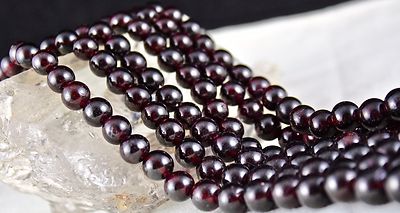 Natural Red Garnet Round Beads Necklace 1451 Ct Gemstone Beaded Fashion Jewelry