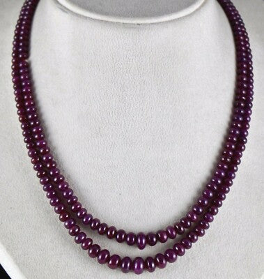 Certified Natural Untreated Ruby Round Beads Necklace 311 Ct For Women