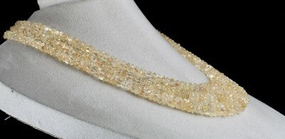 Citrine Melon Carved Beads Necklace 778 Ct Semi Precious Gemstone Beaded