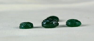 Certified Natural Pear Zambia Emerald 4 Pc 20.98 Ct Engraved Gemstone Set