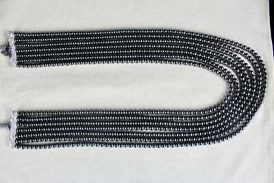 Natural Hematite 1306 Ct Beads 7 Line 5mm Round Gemstone Ladies Necklace