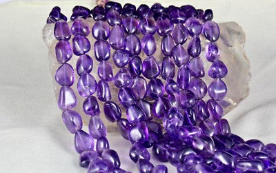 Certified Natural Purple Amethyst 1115 Ct Nugget Beads Gemstone Party Necklace