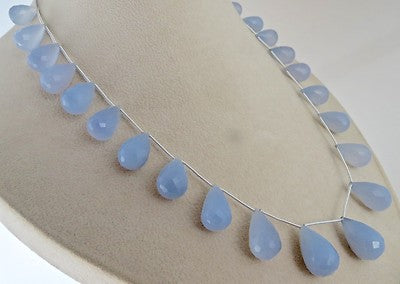 Blue Chalcedony 330 Ct Venetian Necklace 925 Sterling Silver For Wedding