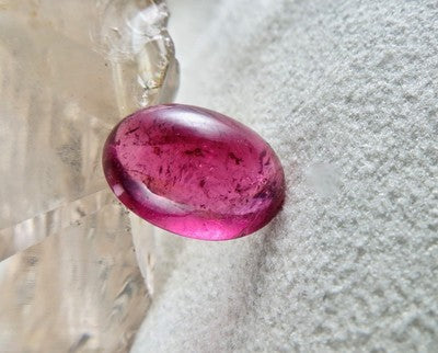 Certified Natural Pink Tourmaline Rubellite 9.64ct Oval Cabochon Ring Pendant