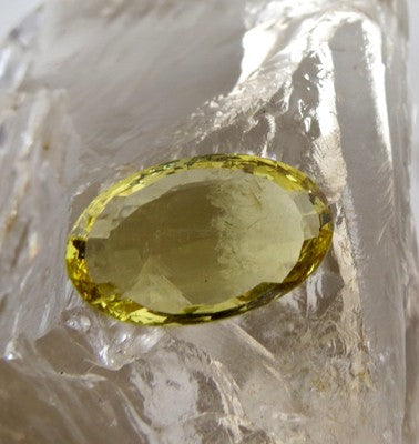 Certified Natural Yellow Aquamarine Heliodor 12.79ct Oval Ring Pendant Silver