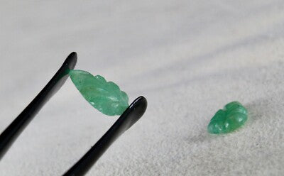 Natural Colombian Emerald Carved Leaf 3 Pcs 4.48 Ct Gemstone Designing