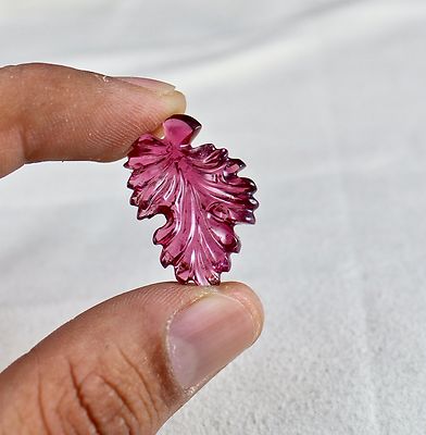 Certified Natural Pink Tourmaline Carved Leaves 4pcs 151ct Earrings Ring Pendant