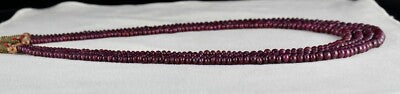 Certified Natural Ruby 439 Ct Round Beads Gemstone Necklace For Women