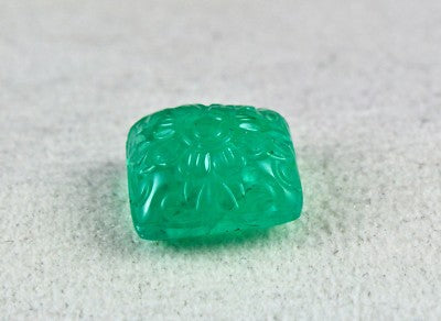 Certified 16mm Square Natural Emerald 18.60 Ct Gemstone For Ring Pendant