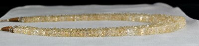 Citrine Melon Carved Beads Necklace 778 Ct Semi Precious Gemstone Beaded