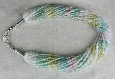 Certified Natural Multi Aquamarine 688ct Beads Faceted Necklace For Women