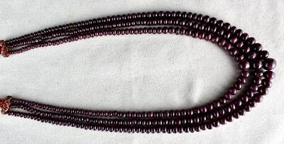 Certified Natural Unheated Ruby 451ct Beads 3 Line Precious Necklace For Women