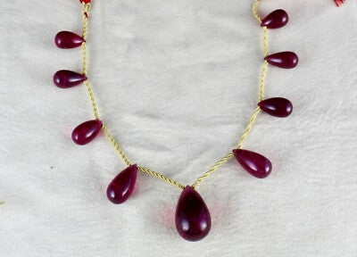 Certified Pink Tourmaline Rubellite Pear Drop Necklace 161ct, 9 Gemstone Jewelry