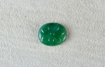 Zambian Emerald 5.80ct Carved Oval Cabochon Gemstone Ring Pendant