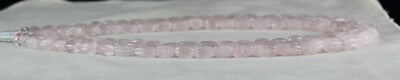 Natural Rose Quartz Melon Carved Beads Necklace 621ct, 3 L Gemstone Strings