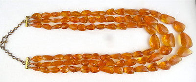 Certified Natural Citrine 1720 Ct Faceted Beads Tumble Sterling Silver Necklace