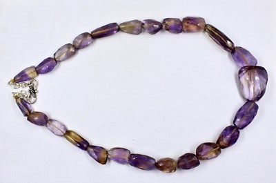 Certified Ametrine Faceted 778 Ct Cabochon Gemstone Beads Necklace