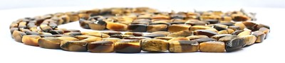 Natural Tiger Eye Beads 679 Ct Long 5 Line Gemstone Ladies Necklace