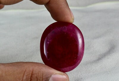 Certified Natural Heated Mozambique Ruby 90ct 37x32mm Gemstone Ring Pendant