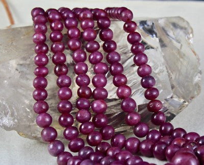 Certified Natural Ruby Round Beads Necklace 712 Ct Gemstone Big Finest 3 L