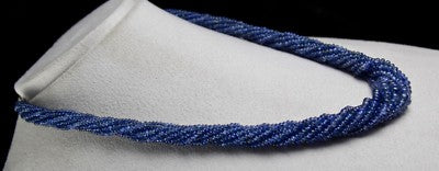 Certified Vintage Natural Blue Sapphire 483 Ct Beads Necklace For Women