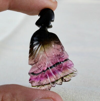 Certified Natural Multi Tourmaline Carved Leaves 3 Pcs 108 Ct Gemstone Earrings