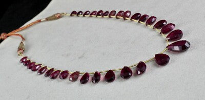 Certified Natural Pink Tourmaline Rubellite 125 Ct Bead Briolette Necklace