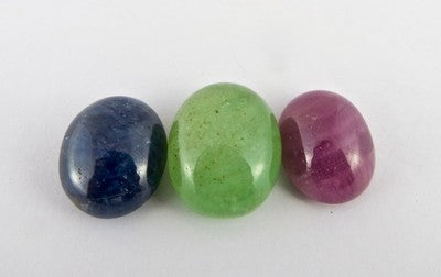 Certified 20mm 90 Ct Natural Rubies Emerald Blue Sapphire Cabochon Oval Gemstone
