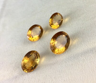 Natural Yellow Citrine Oval Cut Set 4 Pcs 27.19 Ct Gemstone Earring Pendant