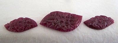 Certified 41x19 Mm African Ruby 83.50ct Carved Gemstone For Earring Pendant