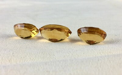 Natural Yellow Citrine 26.32ct Oval Cut 3pcs Gemstone Earrings Pendant Set