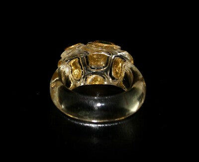 Natural Diamond Crystal Quartz Emerald 22k Gold Ethnic Ring 10ct Fashion Women