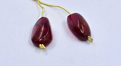 Certified Natural Pink Tourmaline Rubellite Beads 45.95 Ct Gemstone Earring Pair