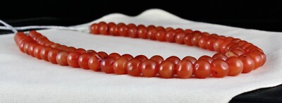 Natural Carnelian 862 Ct Beads Round Gemstone Necklace 2 Line Important