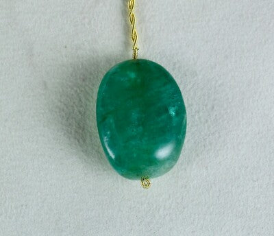 Certified Natural Emerald 90 Ct Bead Drilled Cabochon Gemstone Pendant Design