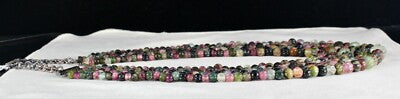 Certified Antique Natural Multi Tourmaline 860ct Carved Melon Gemstone Necklace