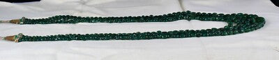 Certified Natural Old Mines Emerald 398ct Beads 5 Line Nugget Stone Necklace