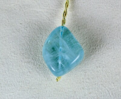 Natural Blue Aquamarine 40.45 Ct Drilled Nugget Gemstone Bead Pendant