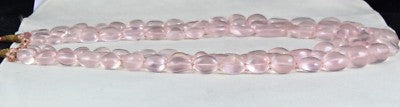 Certified Natural Rose Quartz 1415 Ct Beads Cabochon Pink Gemstone Necklace