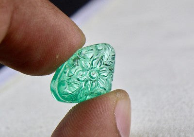 Certified Multi Emerald Ruby Sapphire Carved Leaves Loose Gemstone Necklace Set