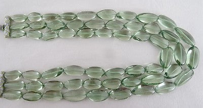 Certified Natural Green Amethyst Quartz 1172ct Beads Cabochon Fine Necklace