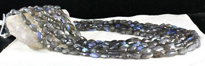 Certified Natural Black Labradorite Faceted Tumble 1782 Ct Gemstone Necklace