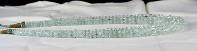 Certified Aquamarine Melon Beaded Necklace 567 Ct Natural Gemstone String