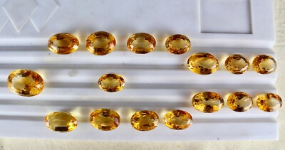 Certified Yellow Citrine Oval Cut 16 Pcs 256ct Gemstone Necklace For Women