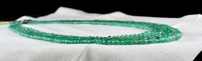 Certified Natural Emerald 354ct Round Beads Gemstone Important Necklace
